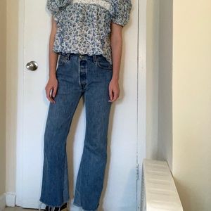 Re/done jeans, two tone flare jeans